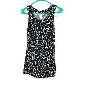 White House Black Market Size Small‎ Tank Black & White Leopard Print Sleeveless